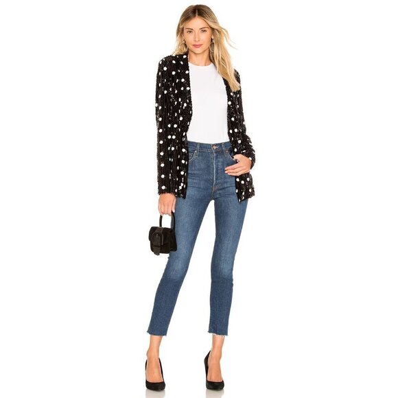 House of Harlow 1960 x Revolve Otto Blazer Blazer XS Black & White Polka Dot - Picture 14 of 14